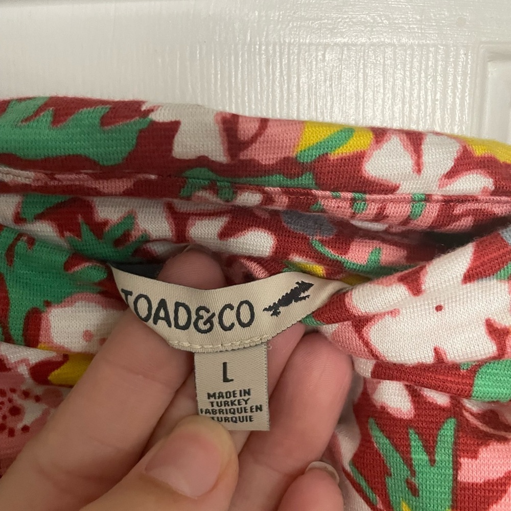 Toad & Co Skirt Chaka Ruffle Skirt in Brick Garden Print Size Large Red NWT - Picture 5 of 6
